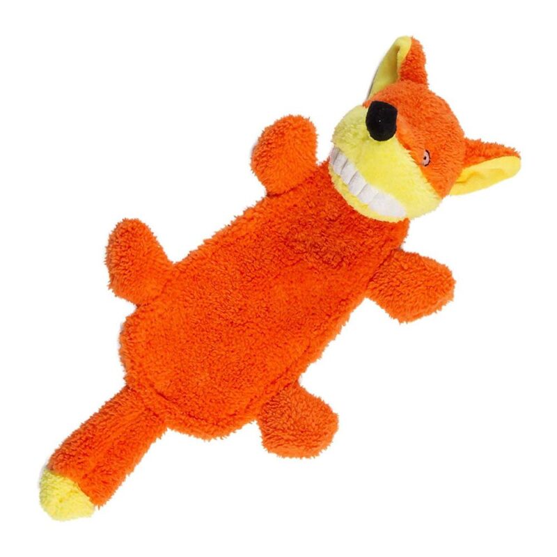 Animate Big Teeth Stuffed Head Fox Squeaky Dog Toy