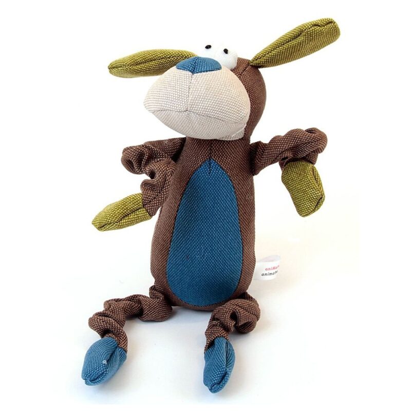 Animate Dog Brown Canvas Squeaky Dog Toy