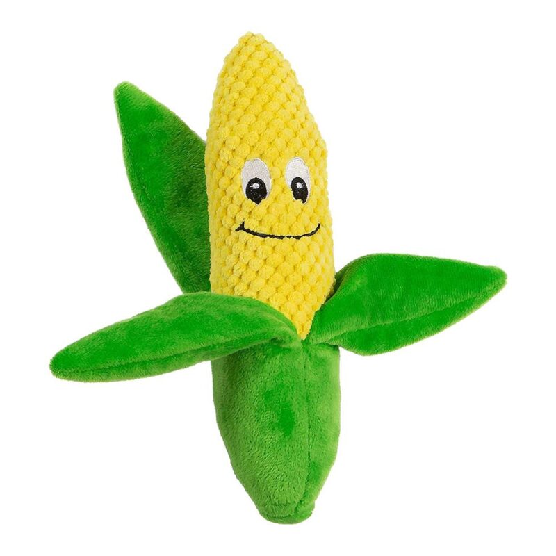 Animate Plush Corn on the Cob Squeaker Dog Toy