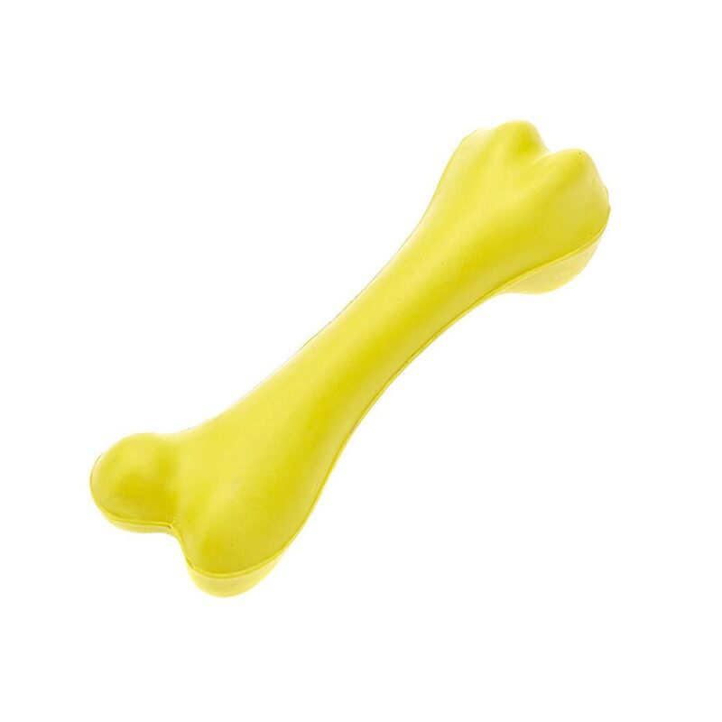 Classic Pet Products Solid Rubber Bone Dog Toy - Large Yellow