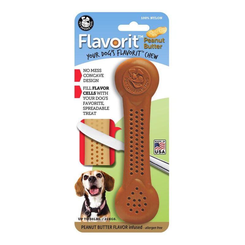 Flavorit Peanut Butter Flavoured Nylon Dog Bone Large