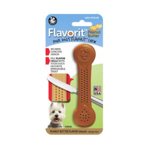 Flavorit Peanut Butter Flavoured Nylon Dog Bone Medium