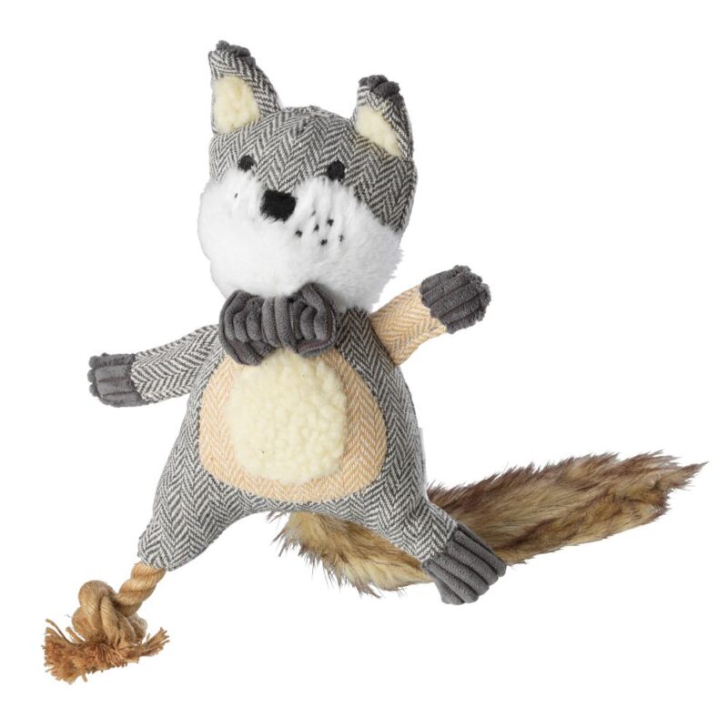 House of Paws Bushy Tail Carry Rope Tweed Fox Dog Toy