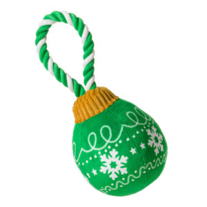 House of Paws Christmas Bauble on a Rope Dog Toy - Green