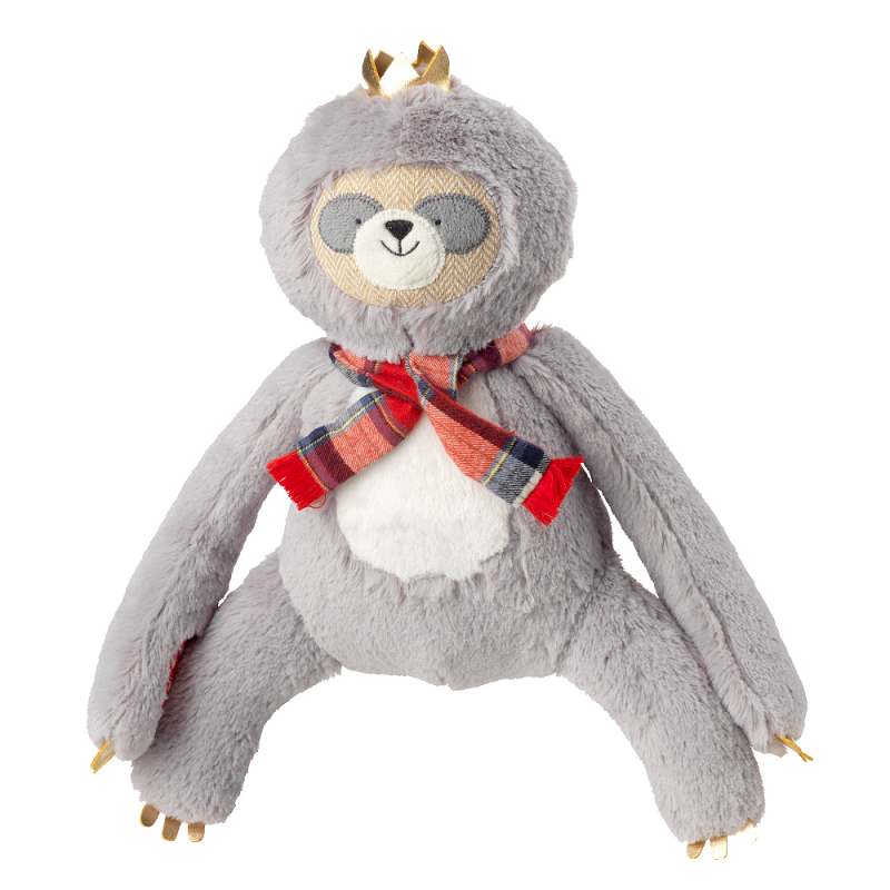 House of Paws Christmas Majestic Crown Plump Plush Sloth Dog Toy