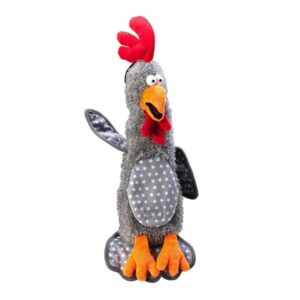 House of Paws Grey Chicken Dog Toy with Rope Stick Stuffing - Large