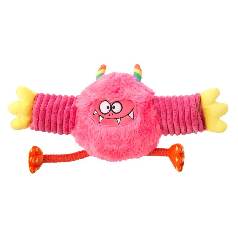 House of Paws Monster Fun Tennis Ball Roller Pink Dog Toy