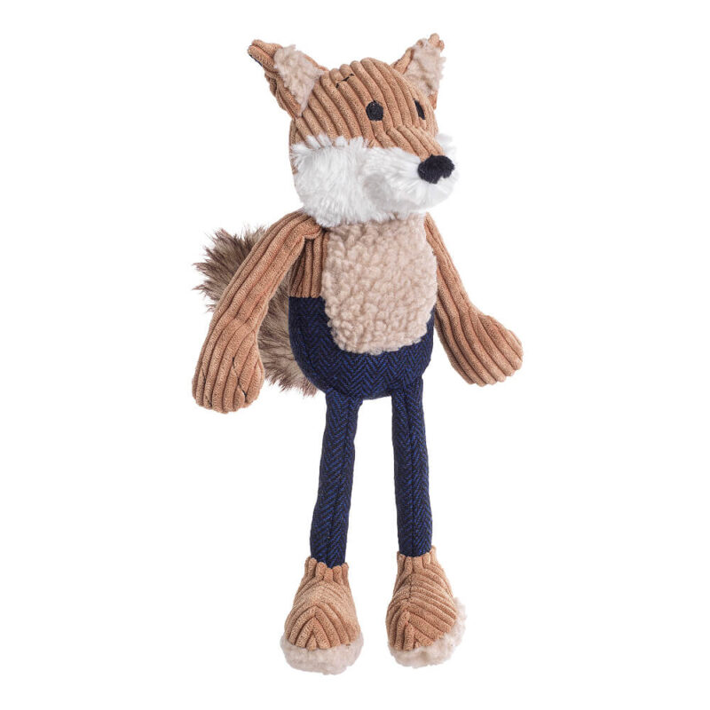 House of Paws Navy Tweed Fox Dog Toy