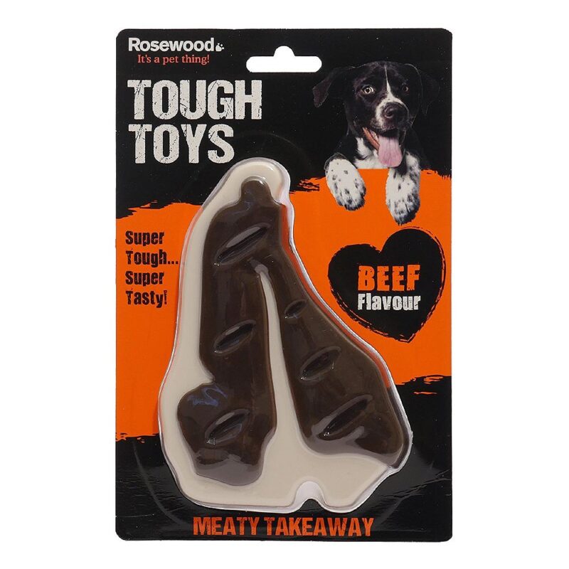 Rosewood Tough Toys Meaty Beef Takeaway Steak Large Dog Toy