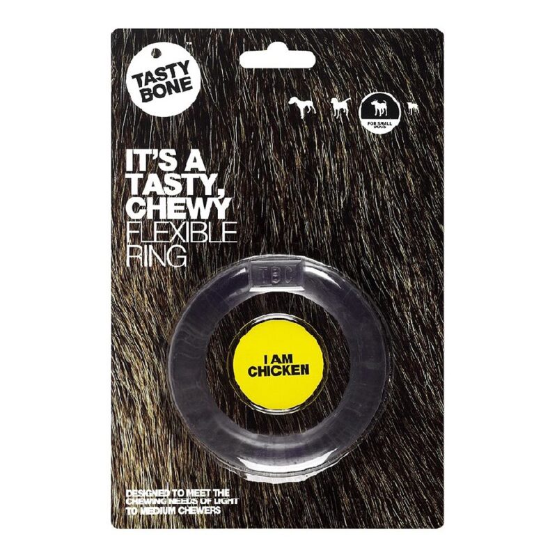 Tastybone Flexi Rubber Dog Chew Toy - Chicken Small Ring